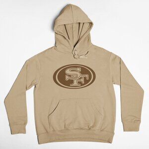 NEW San Francisco 49ers Big Logo Pullover Fleece Hoodie TAN SAND